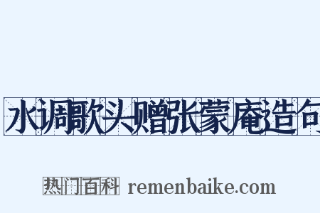 水调歌头赠张蒙庵造句是什么意思的图片